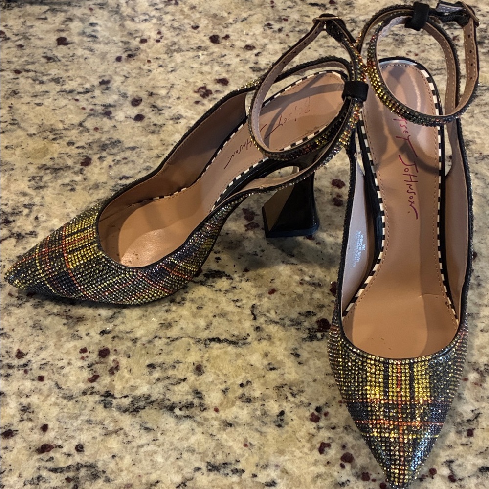 Betsey Johnson Multicolor Plaid Heels